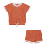 Load image into Gallery viewer, Textured Terry Baby Set With White Trim
