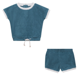 Load image into Gallery viewer, Textured Terry Baby Set With White Trim

