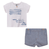 Load image into Gallery viewer, Stripe Woven Denim Short Set
