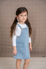 Load image into Gallery viewer, Girls Stripe Denim Jumper
