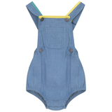 Load image into Gallery viewer, Woven Denim Baby Bubble Overall  With Multi Binding
