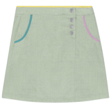 Load image into Gallery viewer, Woven Denim A Line Skirt With Multi Binding
