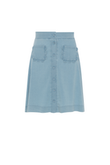 Load image into Gallery viewer, Denim Wash Short Flare Skirt
