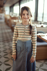 Load image into Gallery viewer, Denim Wash Short Flare Skirt
