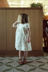 Load image into Gallery viewer, Woven Cotton With Flowers Dress With Lace Trim
