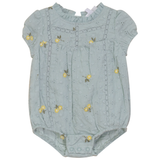 Load image into Gallery viewer, Woven Cotton With Flowers Baby Bubble With Lace Trim
