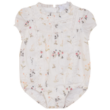 Load image into Gallery viewer, Woven Cotton With Flowers Baby Bubble With Lace Trim
