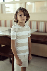 Load image into Gallery viewer, Boys Honey Comb Stripe Knit Top
