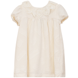 Load image into Gallery viewer, Girls Rectangle Textured Dress With Embroidered Collar
