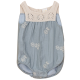 Load image into Gallery viewer, Sheer Fabric With Flower Embroidery Bubble With Square Crochet Neck
