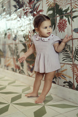 Load image into Gallery viewer, Girls Soft Woven Baby Set With Small Pleats At Front
