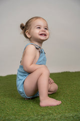 Load image into Gallery viewer, Baby Denim Overall Bubble
