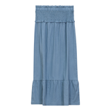Load image into Gallery viewer, Girls Denim Long Skirt Smoked Yoke
