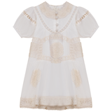 Load image into Gallery viewer, Girls Woven Dress With Lace Neckline
