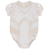 Load image into Gallery viewer, Baby Onesie With Lace Collar
