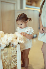 Load image into Gallery viewer, Baby Onesie With Lace Collar
