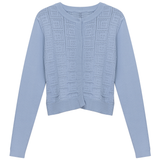 Load image into Gallery viewer, Teen Pointelle Knit Crop Cardigan
