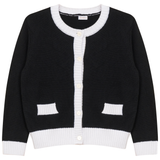 Load image into Gallery viewer, Teen Knit Crop Cardigan With Contrast Trim
