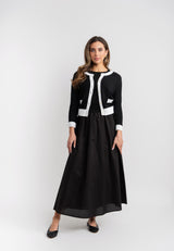 Load image into Gallery viewer, Teen Knit Crop Cardigan With Contrast Trim
