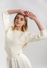 Load image into Gallery viewer, Teen Top With Knit Body And 3/4 Cottons Sleeves
