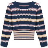 Load image into Gallery viewer, Teen Knit Sweater In Zig Zag Stripe

