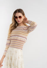 Load image into Gallery viewer, Teen Knit Sweater In Zig Zag Stripe
