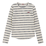 Load image into Gallery viewer, Teen Rib With Distressed Stripe Top With FYI Tape Trim
