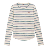 Load image into Gallery viewer, Teen Rib With Distressed Stripe Top With FYI Tape Trim
