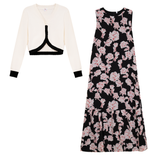 Load image into Gallery viewer, Teen Jumper Set With Contrast Trim Cardigan
