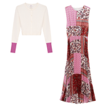Load image into Gallery viewer, Teen Pleating Jumper Set With Rib Cardigan
