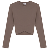 Load image into Gallery viewer, Teen Fine Rib Crop Top With Shaped Front Hem
