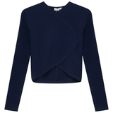 Load image into Gallery viewer, Teen Fine Rib Crop Top With Shaped Fake Overlap
