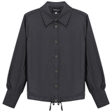 Load image into Gallery viewer, Ladies Maternity Denim Bungee Blouse
