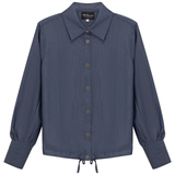 Load image into Gallery viewer, Ladies Maternity Denim Bungee Blouse
