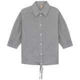 Load image into Gallery viewer, Ladies Maternity Striped Cropped Bungee Blouse
