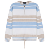 Load image into Gallery viewer, Ladies Maternity Henley Stripped Knit Bungee Sweater
