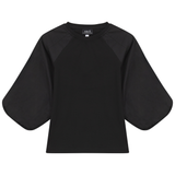 Load image into Gallery viewer, Jersey Girl Top With Cotton Woven Sleeves
