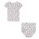 Load image into Gallery viewer, Rib Floral Baby Girl Top And Panti Set

