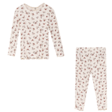 Load image into Gallery viewer, Rib Floral Kids Top And Legging Set
