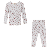 Load image into Gallery viewer, Rib Floral Kids Top And Legging Set
