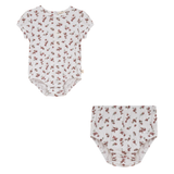 Load image into Gallery viewer, Wide Rib Floral Printed Baby Bubble With Panty 2 PC Set
