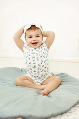 Load image into Gallery viewer, Wide Rib Floral Printed Baby Bubble With Panty 2 PC Set
