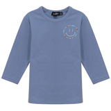 Load image into Gallery viewer, Fine Rib Girl T Shirt With Smiley Embroidery
