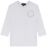 Load image into Gallery viewer, Fine Rib Girl T Shirt With Smiley Embroidery
