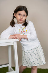 Load image into Gallery viewer, Girls Floral Printed Denim Skirt
