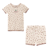 Load image into Gallery viewer, Cherry Printed Rib Baby Girl Top And Shorts Set
