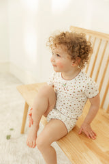 Load image into Gallery viewer, Cherry Printed Rib Baby Girl Top And Shorts Set
