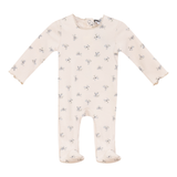 Load image into Gallery viewer, Fine Rib With Floral Print Baby Girl Stretchie
