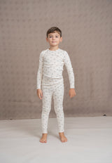 Load image into Gallery viewer, Fine Rib With Floral Print Girl Top And Legging Set
