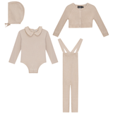 Load image into Gallery viewer, Baby Boys Jersey Onesie With Knitted Overall And Cardigan Set (3PC)
